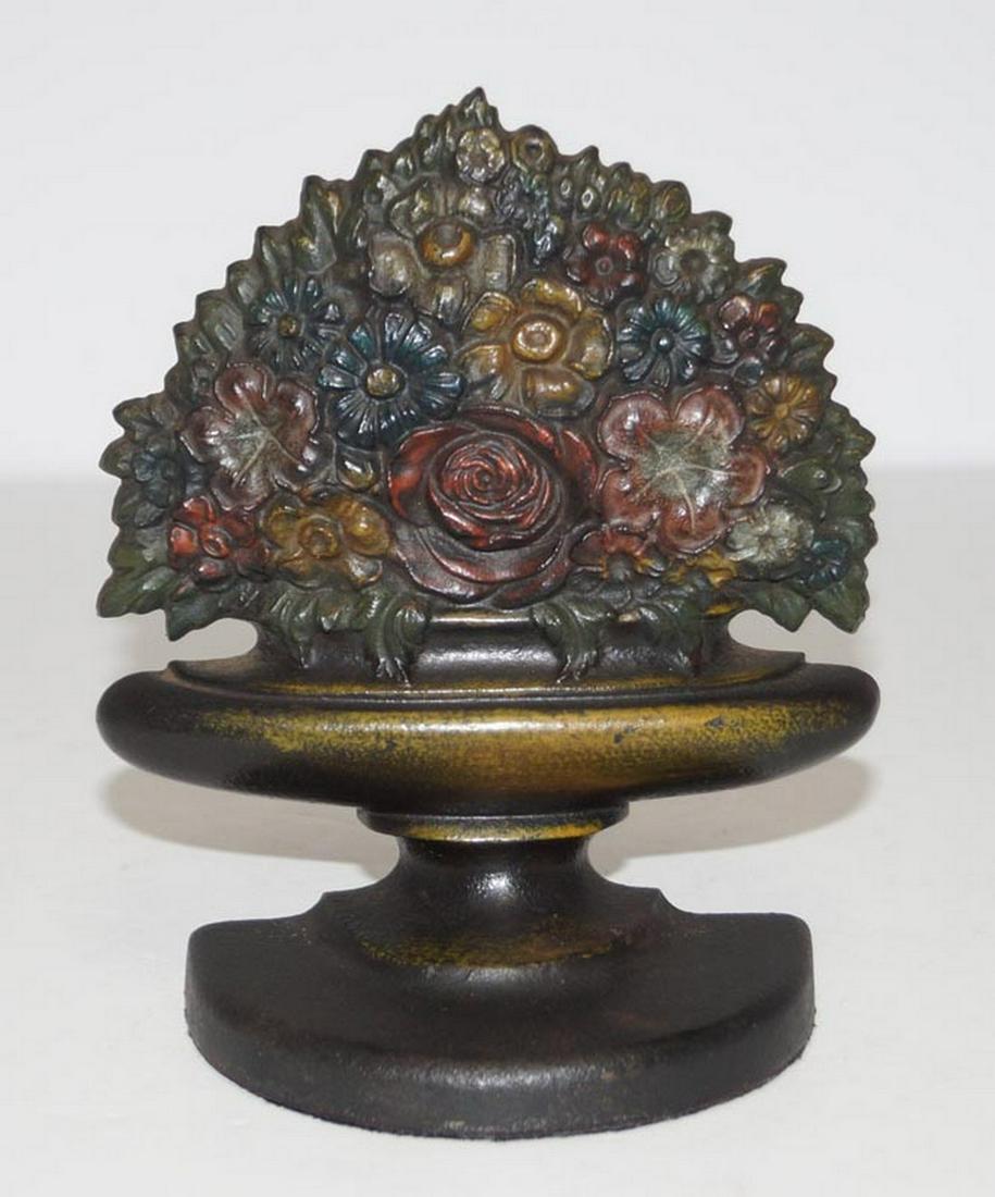 Antique Assorted Mixed Flowers Cast Iron B&H Doorstop (1 of 6)
