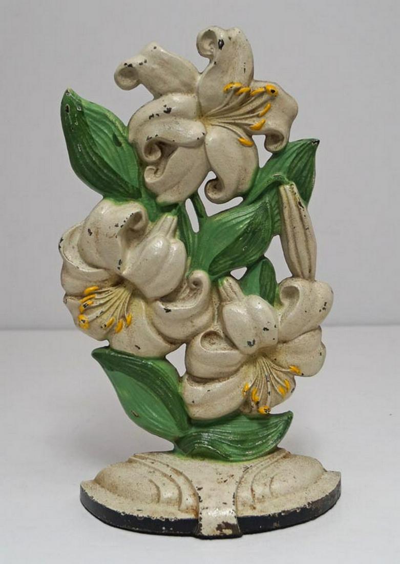 Antique Assorted Mixed Flowers Cast Iron B&H Doorstop (1 of 5)