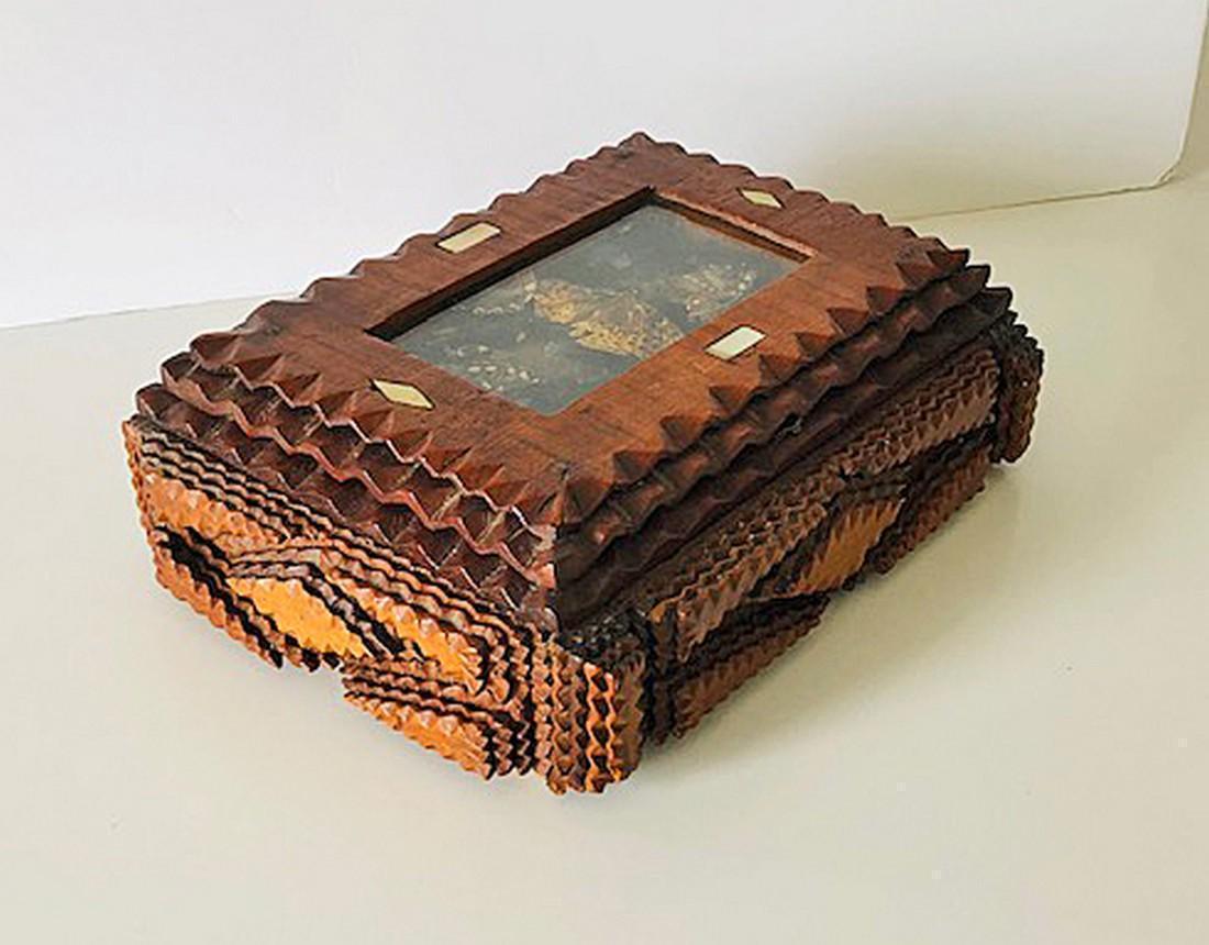 Tramp Art Box with Butterflies (1 of 6)