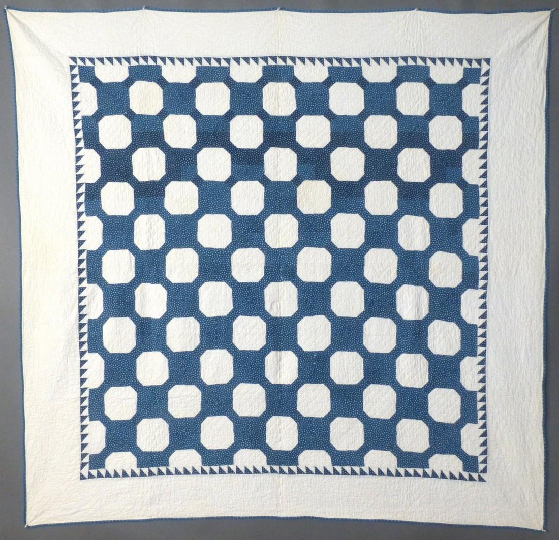 Antique Indigo, Blue & White, "Bowtie Variation", c. (1 of 8)