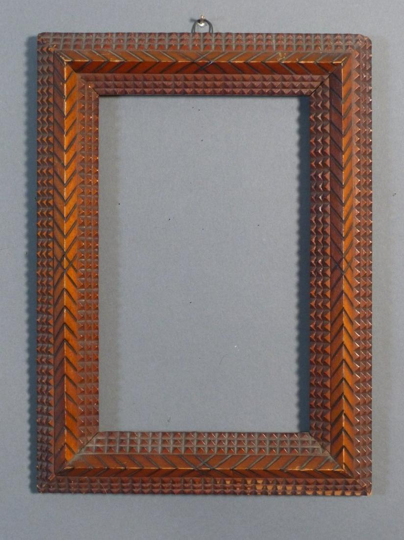 Very Delicately Carve Small Tramp Art Frame (1 of 8)