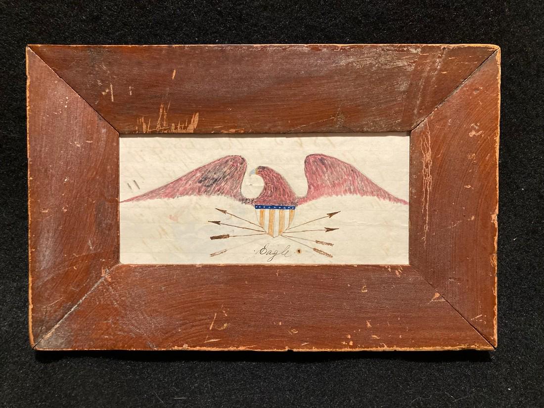 Early 19thc original watercolor eagle from a work book (1 of 2)