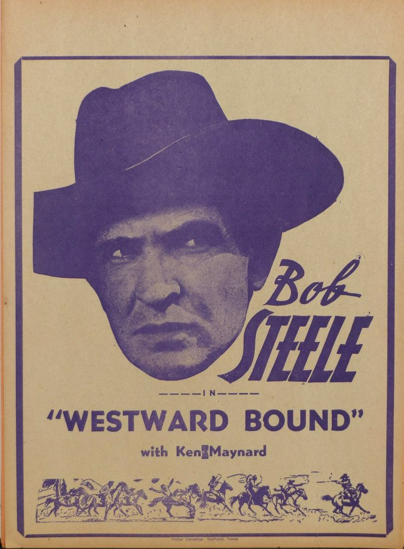 Group of Vintage Cowboy Movie Posters or Lobby Cards,: Cowboy Movie Posters /Lobby cards, c.1940's. This is a group of 1940's Cowboy Movie Posters or Lobby Cards (?)... . Each measures 13" X 9 1/2".. . There are several different stars included.. Ken Mayn