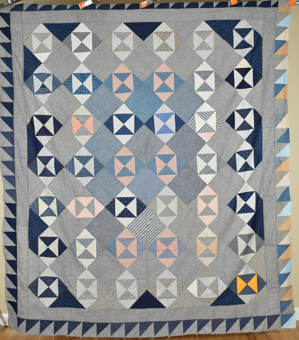 Hourglass Quilt Top, Sawtooth Border (1 of 9)
