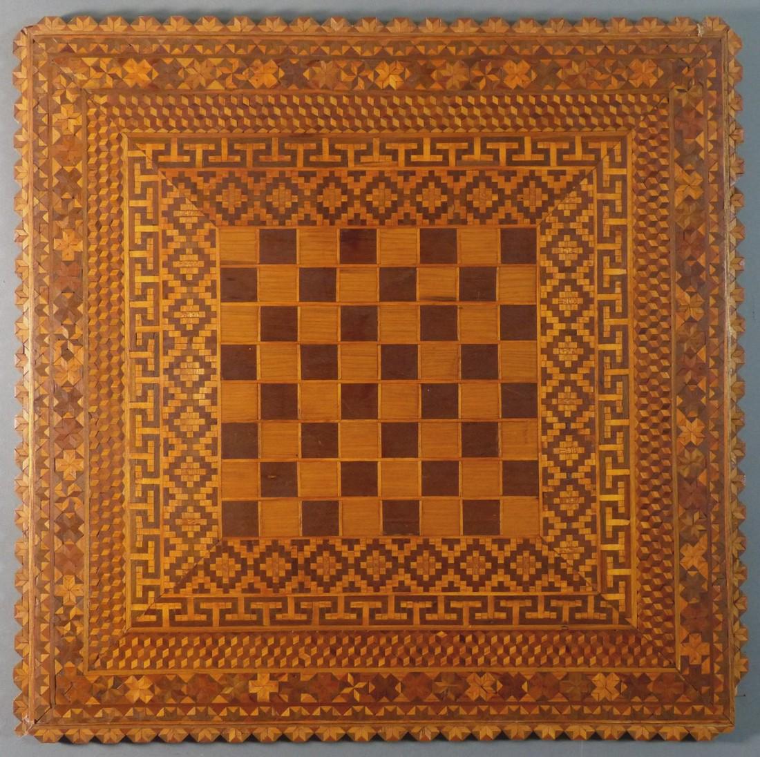 Antique Large Marquetry Checker Board (1 of 7)
