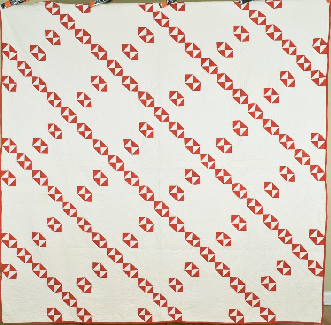 1870's Red & White Hourglass Quilt (1 of 10)