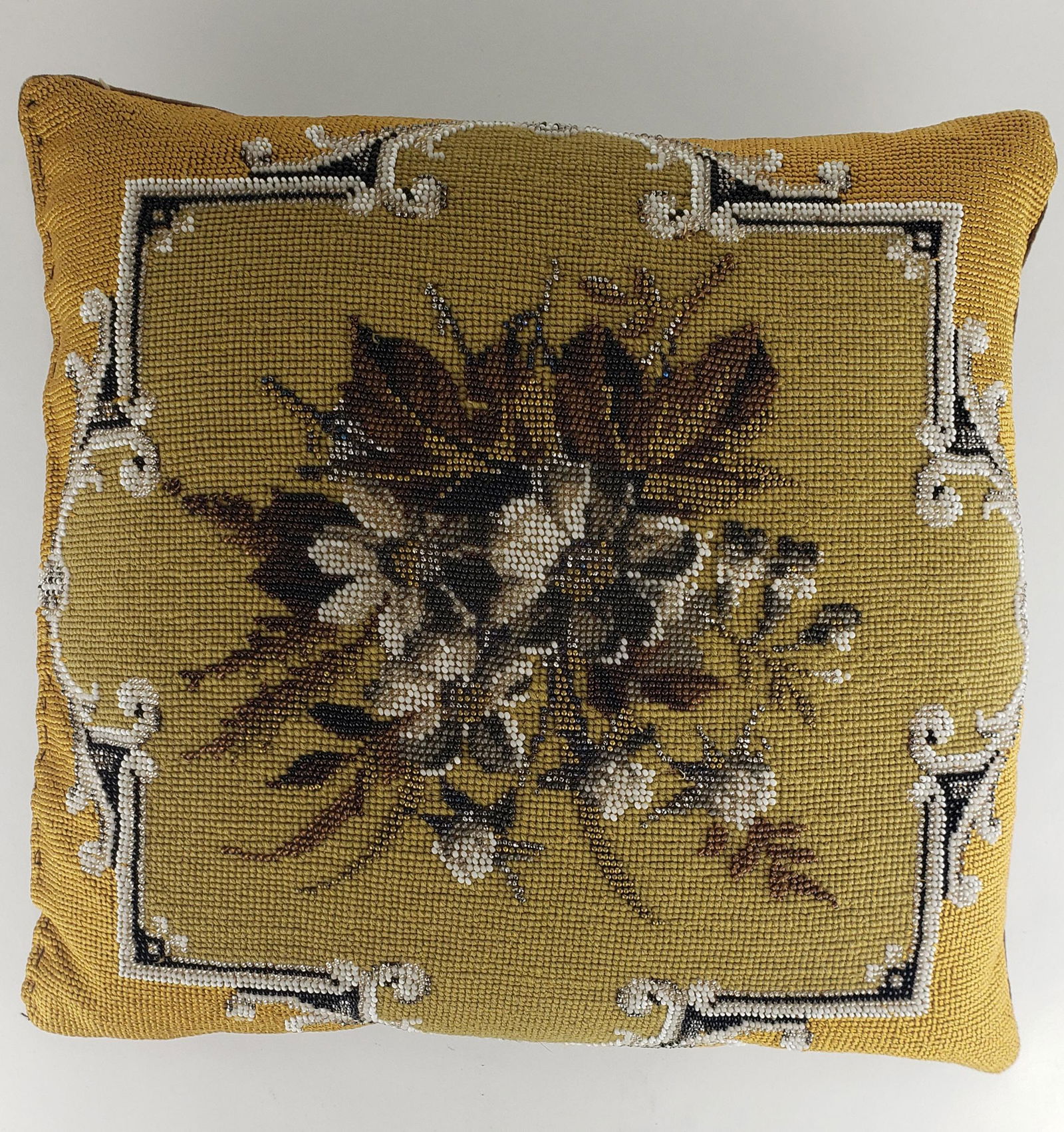 Victorian Beaded Embroidery Pillow (1 of 6)