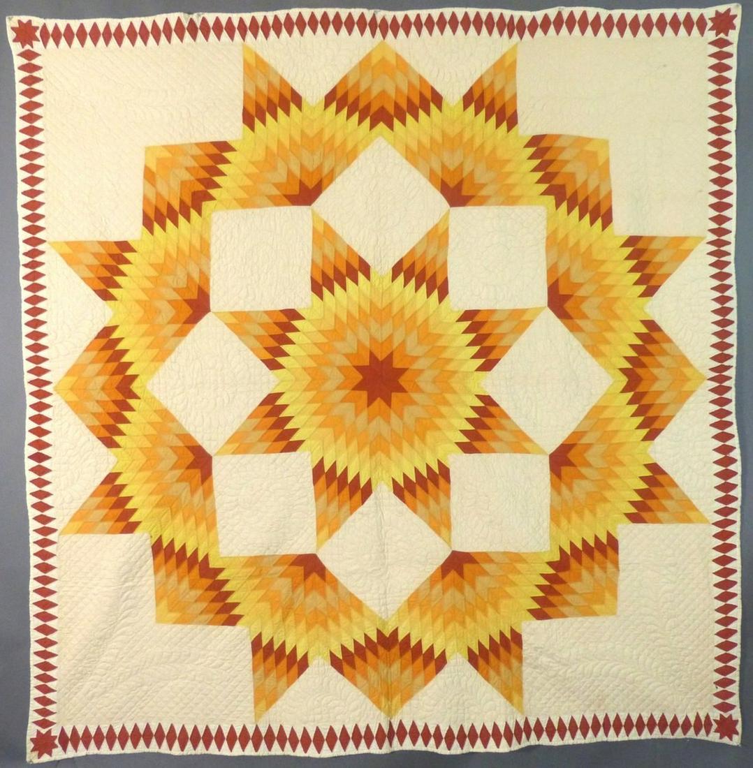 Fabulous Antique Broken Star Quilt (1 of 8)