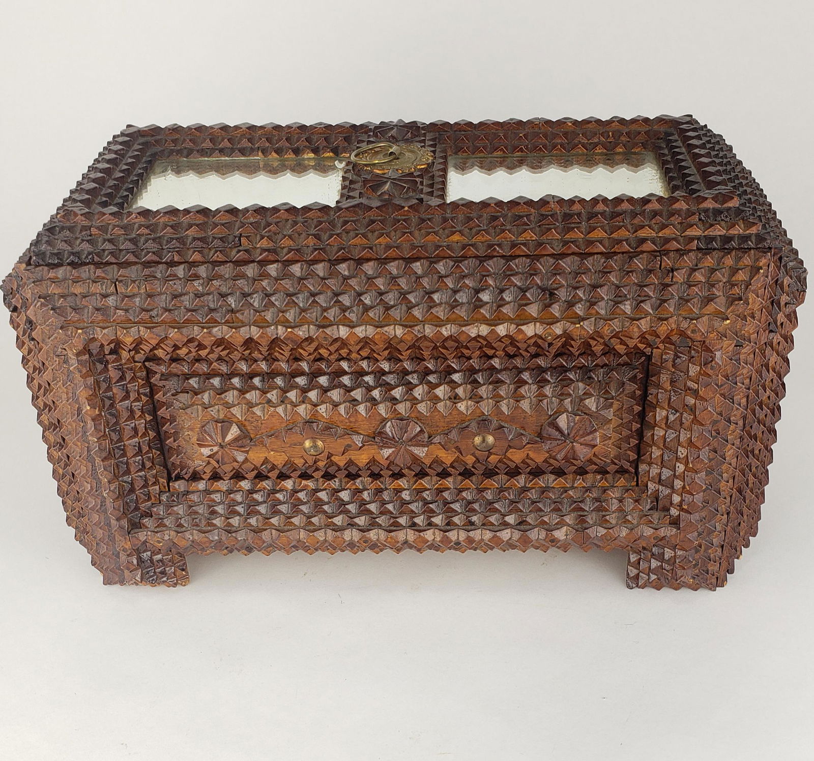 Tramp Art Box w/ Mirror Top (1 of 7)