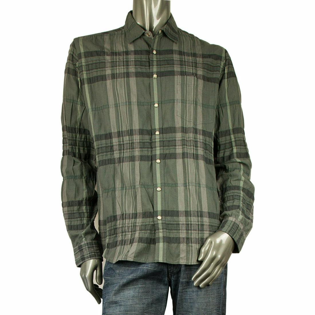 Burberry London Gray Plaid Check Shirt Long Sleeve Men' (1 of 12)
