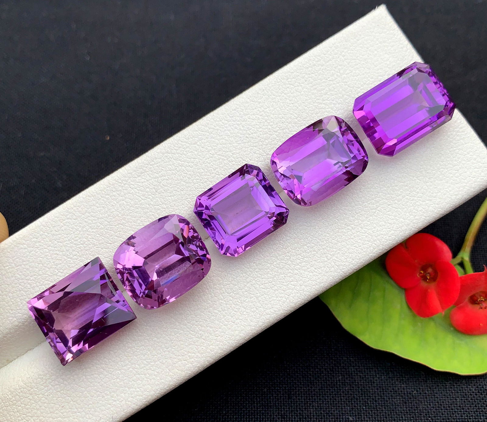 Natural Amethyst Gemstones Set For Jewelry, 5 pieces (1 of 5)