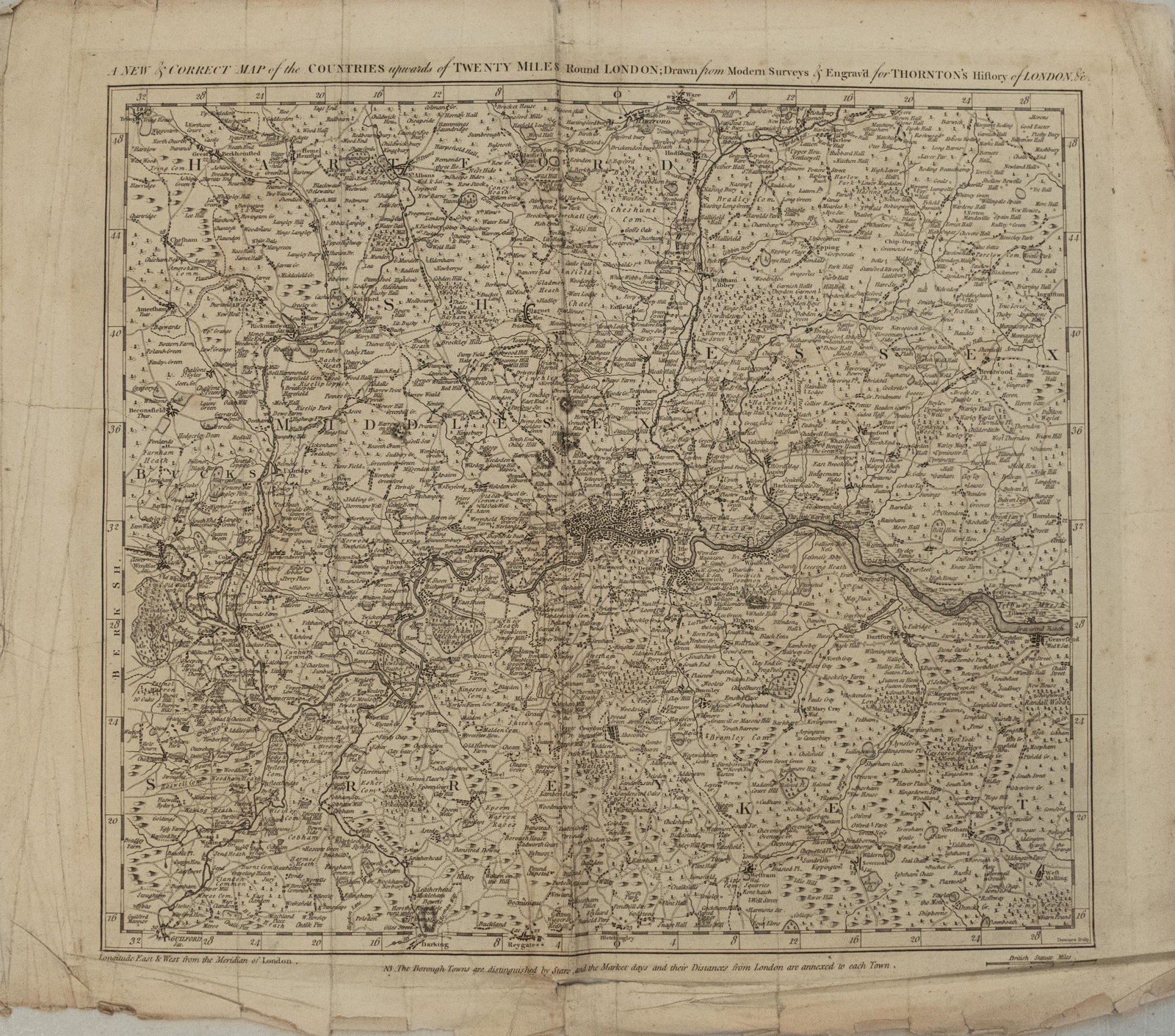 1784 Bowen Map of Greater London -- A New & Correct Map (1 of 1)