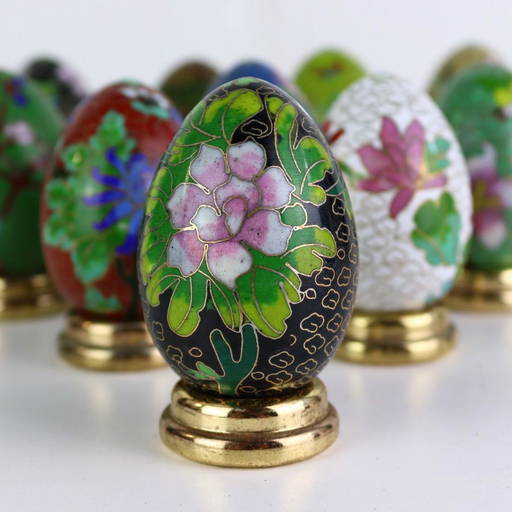Rare Collection Of 12 Cloisonne Eggs