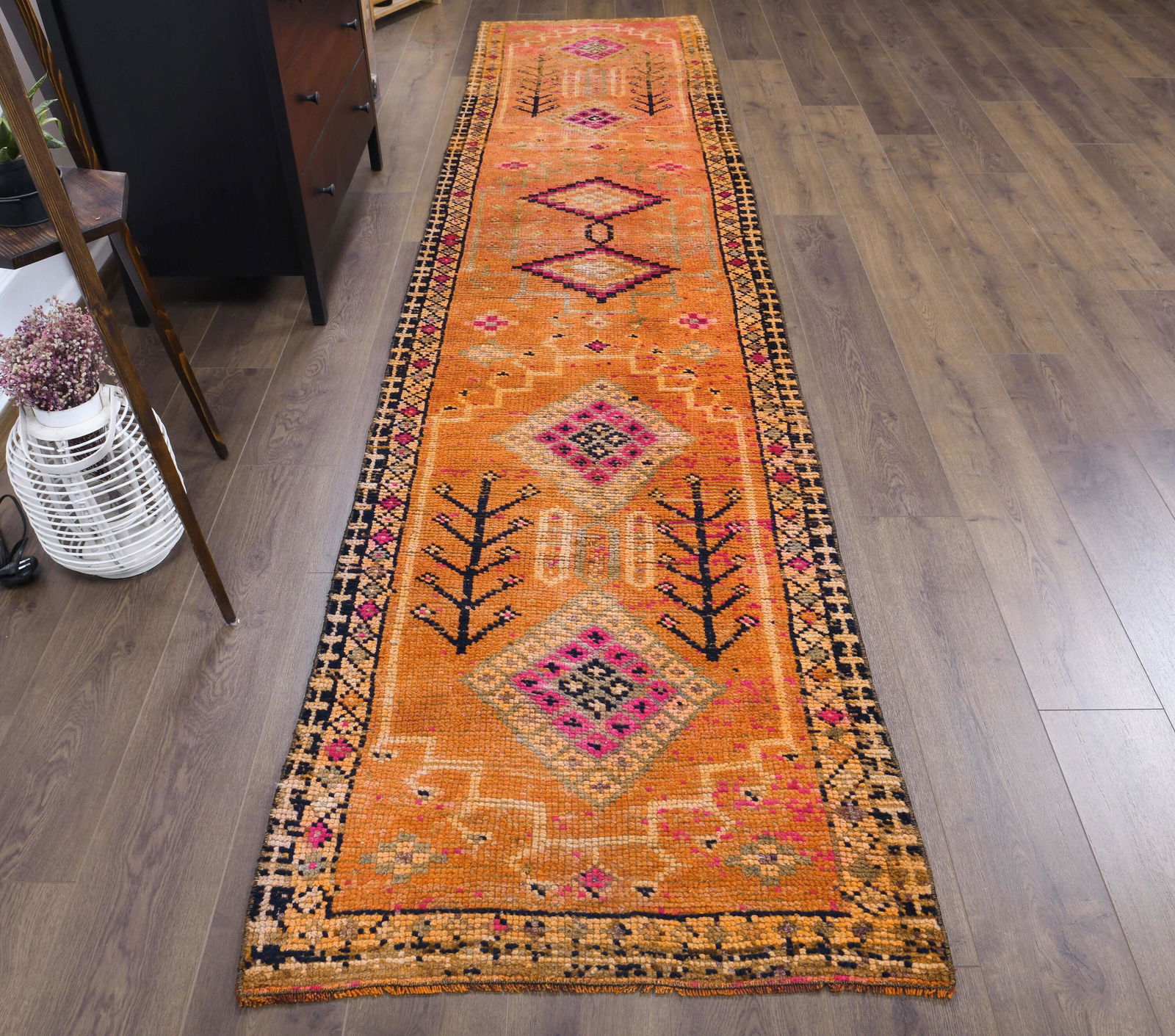 3x12 PASTEL Turkish Vintage Runner, Oushak Hand-Knotted (1 of 7)