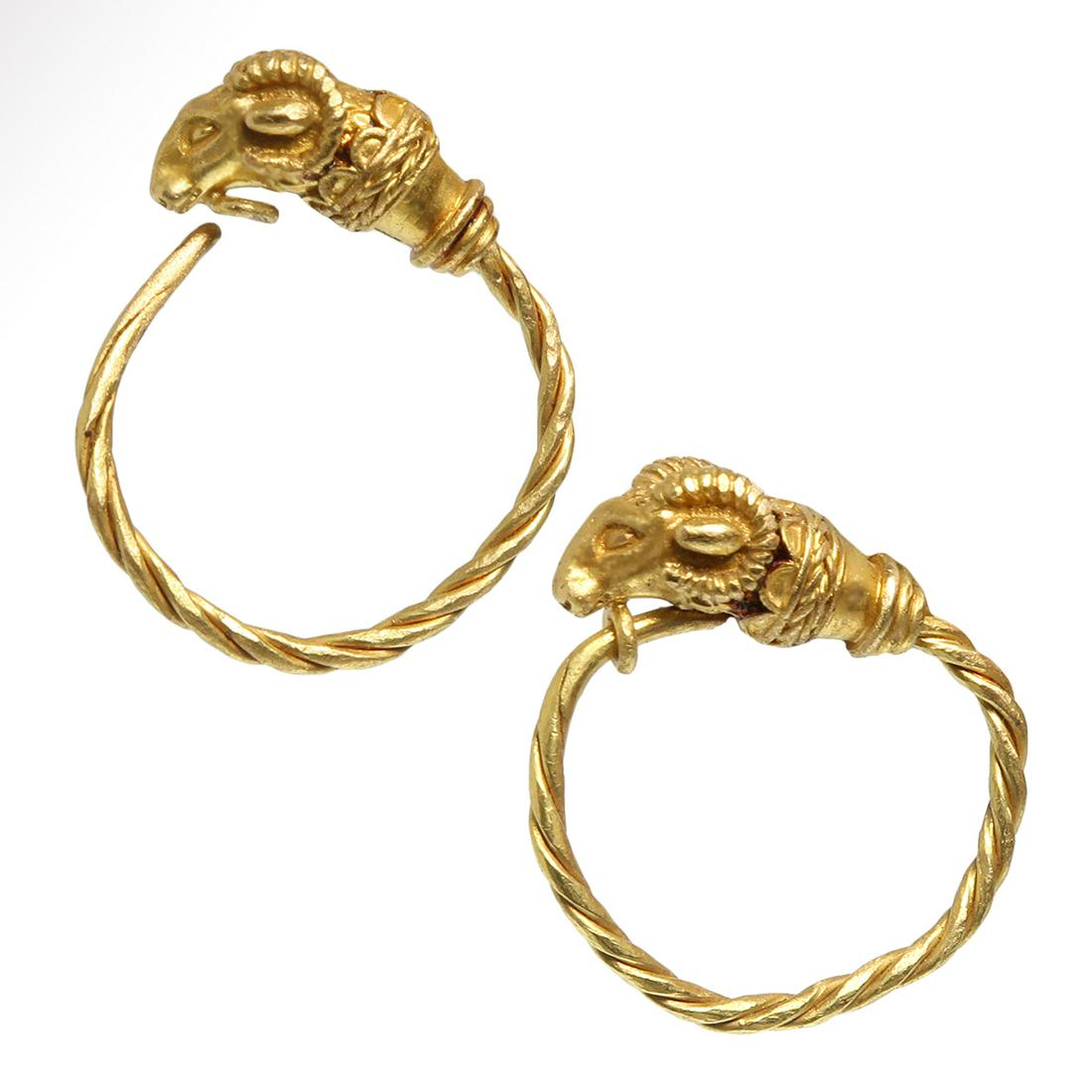 Greek Gold Ram-Head Earrings (1 of 7)