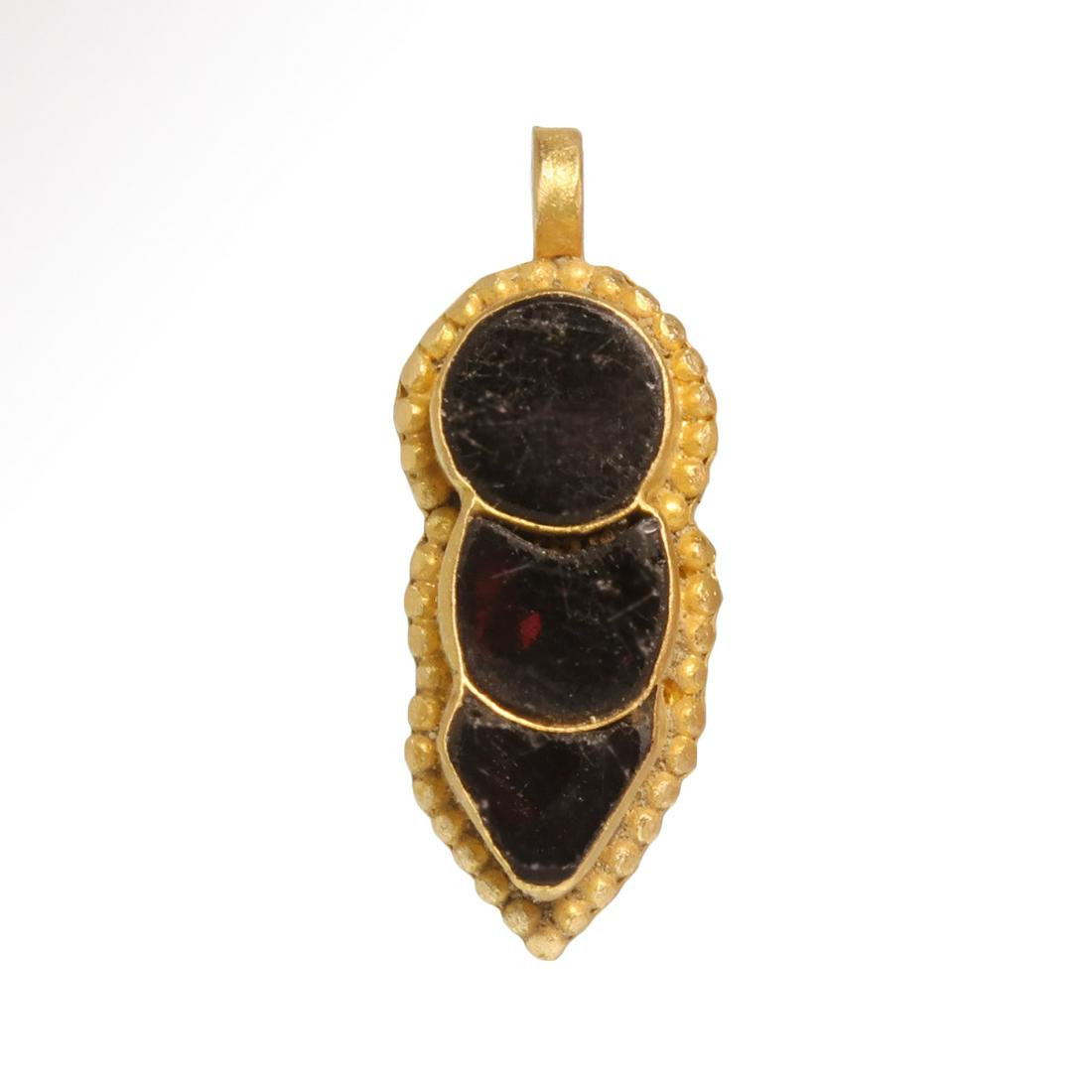 Gothic Gold and Garnet Pendant (1 of 6)