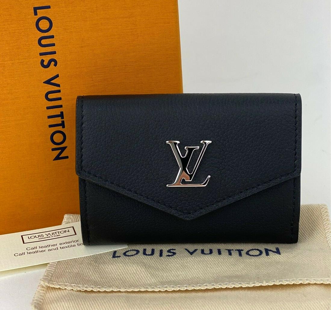 LOUIS VUITTON Lockmini Wallet Black Calfskin Leather (1 of 12)