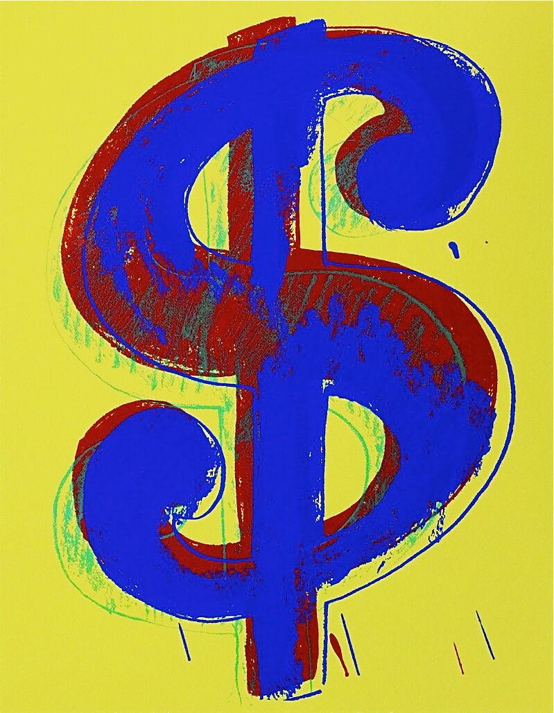 Dollar Sign - Blue (Sunday B. Morning): Andy Warhol (1 of 1)