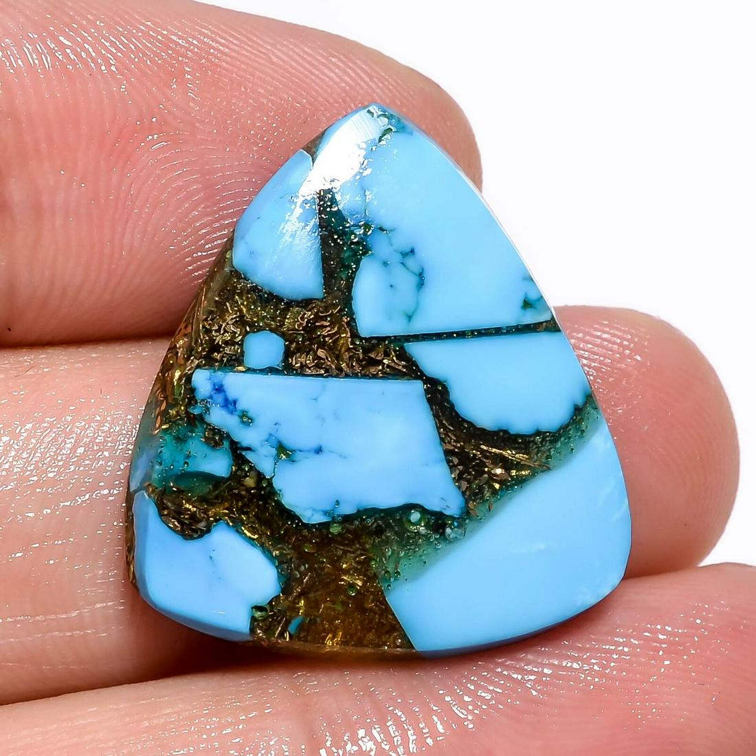 12.2 Ct.  Composite Copper Blue Turquoise Trillion (1 of 1)