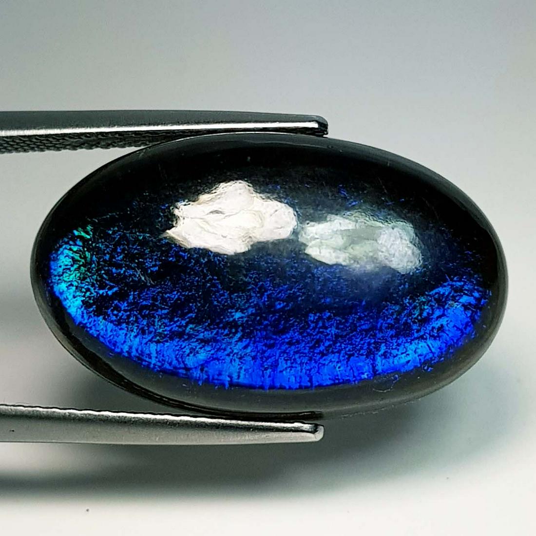 20.80 ct Australian Doublet Opal: No Reserve! Title: 20.80 ct Australian Doublet Opal Color/Clarity: Opaque Carat Weight: 20.8 Dimensions: 23.65 x 14.45 x 7.20 Additional Information: Oval - Australia Shipping: Domestic: Flat-rate of