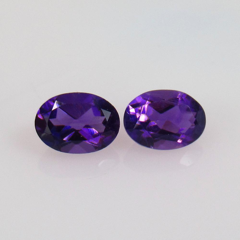 1.59 Ct Natural Purple Amethyst Oval Pair (1 of 2)