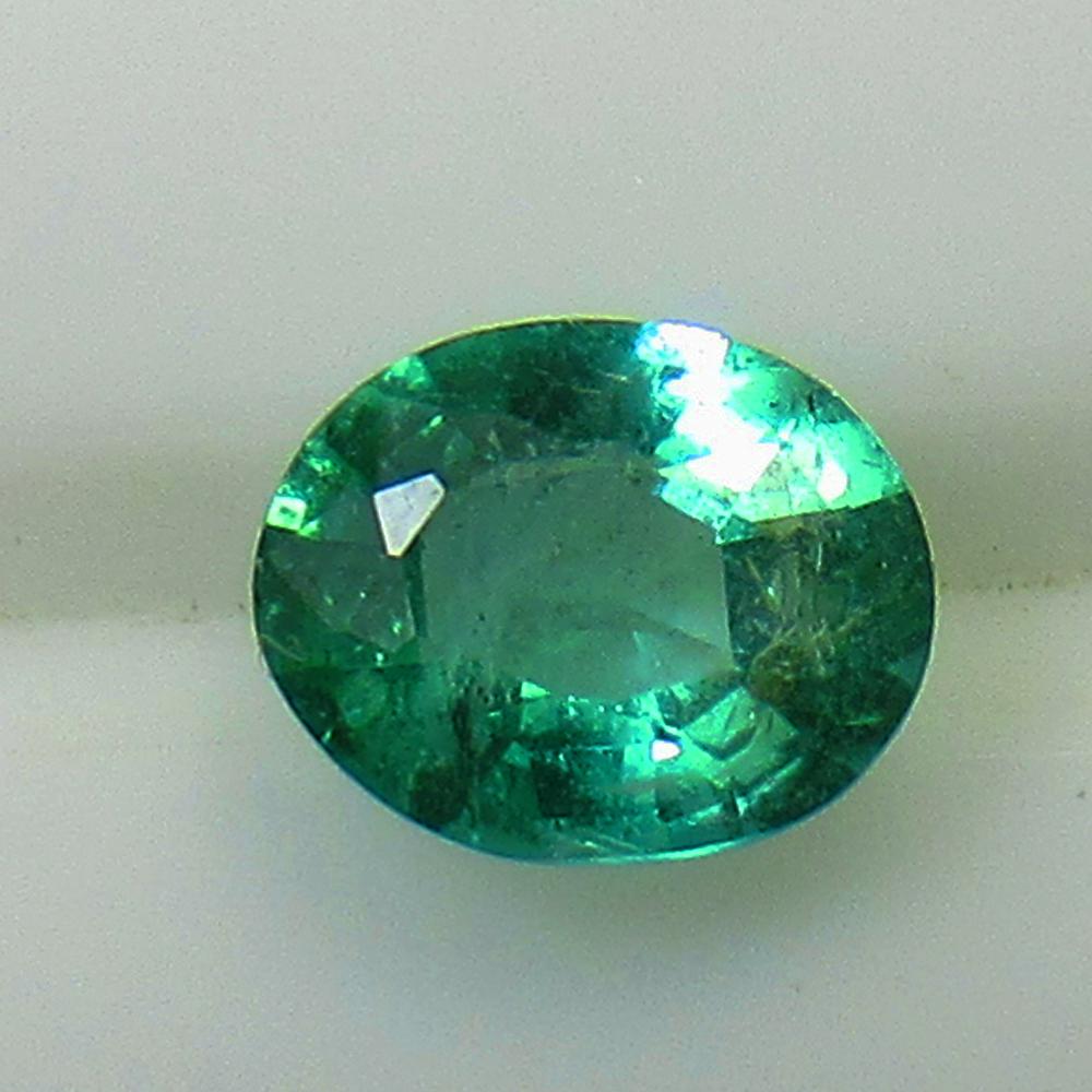 0.77 Ct Natural Zambian Emerald Oval Cut (1 of 2)