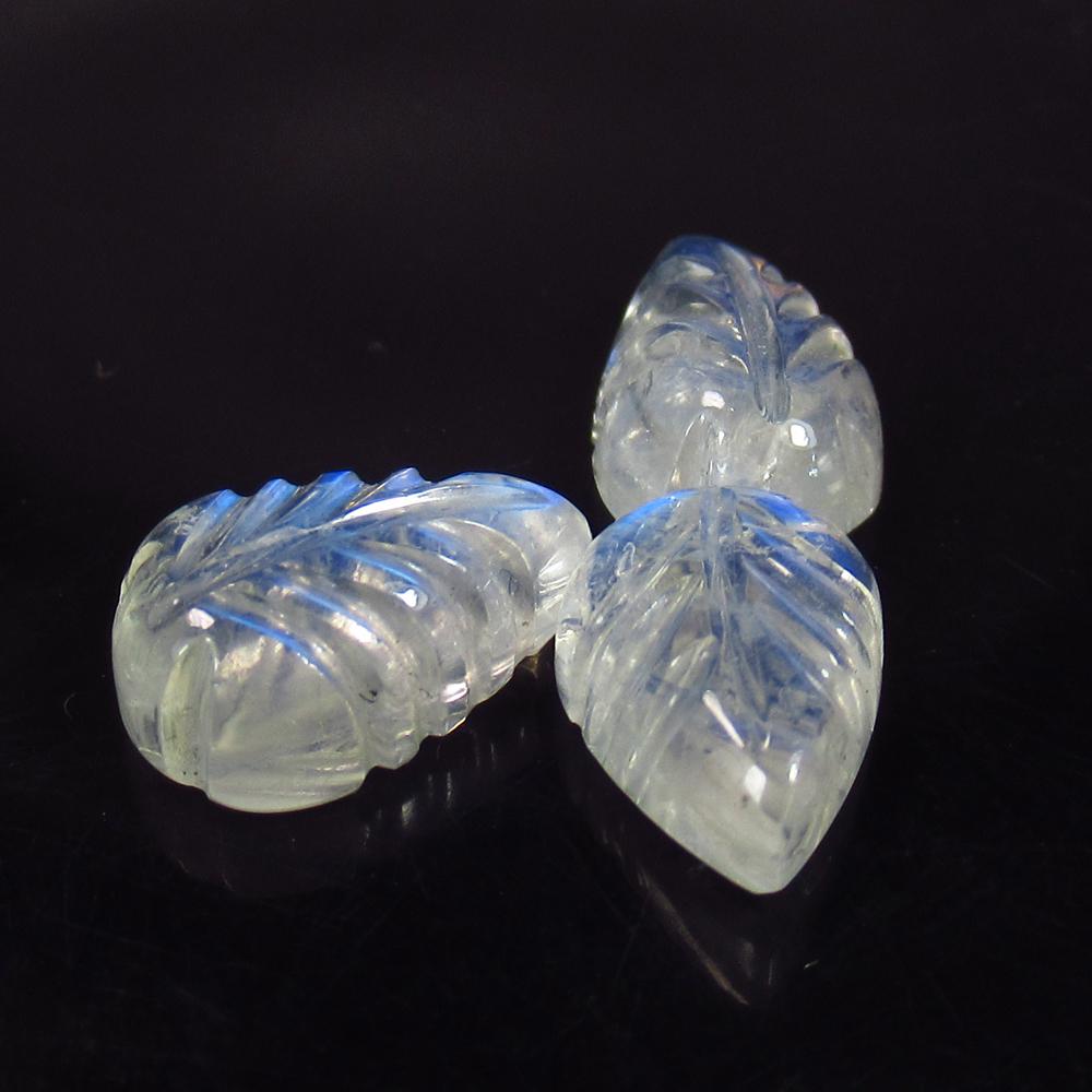 6.90 Ct Natural 3 Blue Moonstone Carving Set (1 of 2)
