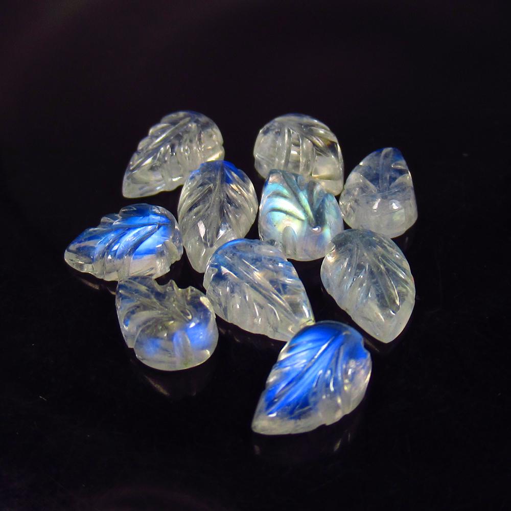 7.22 Ct Natural 10 Blue Moonstone Carving Set: No Reserve! Title: 7.22 Ct Natural 10 Blue Moonstone Carving Set Stone Clarity: Translucent Gemstone: Natural Moonstone Carat Weights: 7.22 Size/Dimensions: 7.1x5.1 - 8.2x5.3 mm / 10 Pc's Additional I