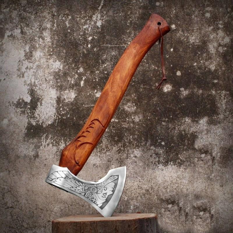 Handmade everyday carry carbon steel axe hatchet wood (1 of 4)