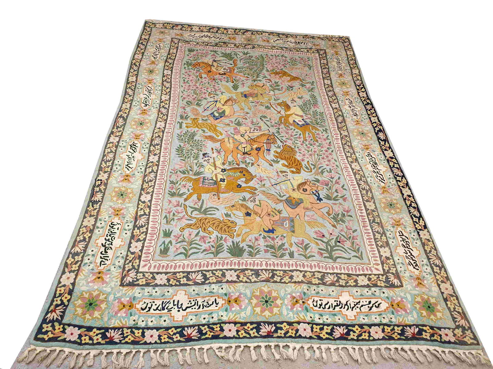 Rare Hunting Tapestry Mughal Era Very Unique (1 of 8)