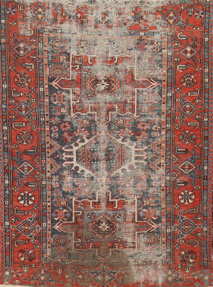 Pre-1900 Antique Gharajeh Persian Area Rug 5x6 (1 of 20)