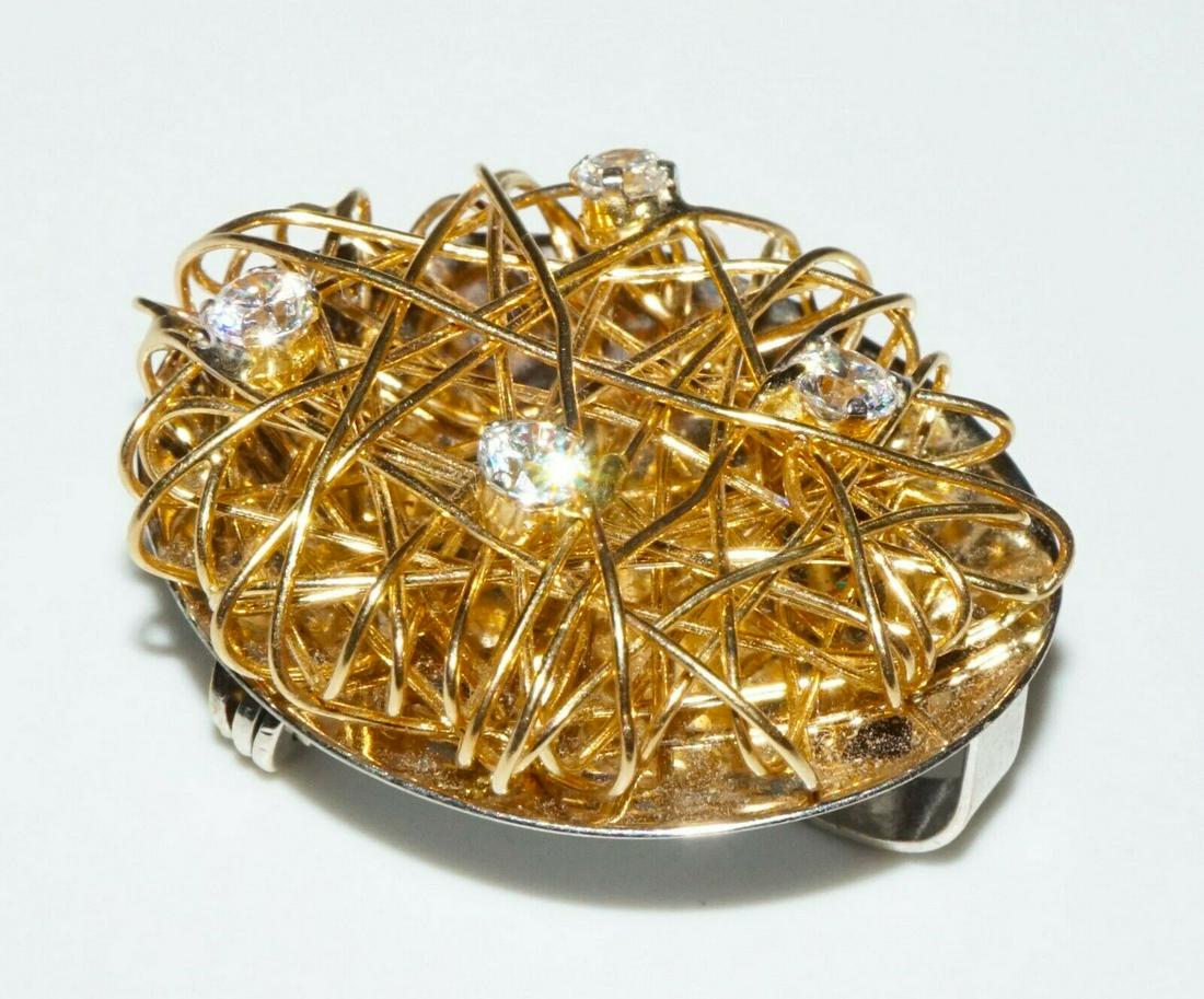 14k White Gold Pendant Pin w. 4x C.z. Accents (FeO)#53 (1 of 8)