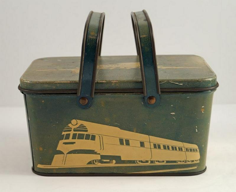 Tin Litho Lunch Pail w/ Planes, Train, Car, Boat (1 of 6)