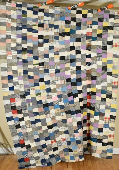 Tumbler Patchwork Quilt Top c. 1900 (1 of 11)