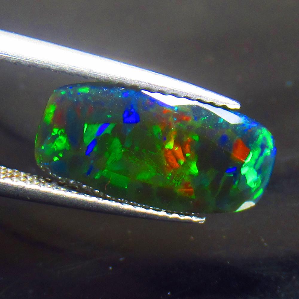 2.93 Ct Natural Ethiopian Black Fire Opal Cushion Cut (1 of 2)