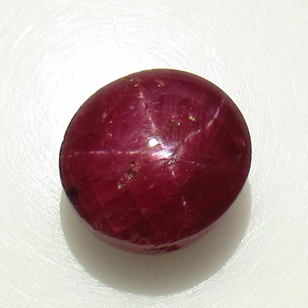 7.28 Ct Natural Six Line Star Ruby Oval Cab: No Reserve! Title: 7.28 Ct Natural Six Line Star Ruby Oval Cab Color/Clarity: Opaque Gemstone: Natural Star Ruby Carat Weight: 7.28 Size/Dimensions: 9.90 x 9.20 x 6.80 mm Additional Information: Deep