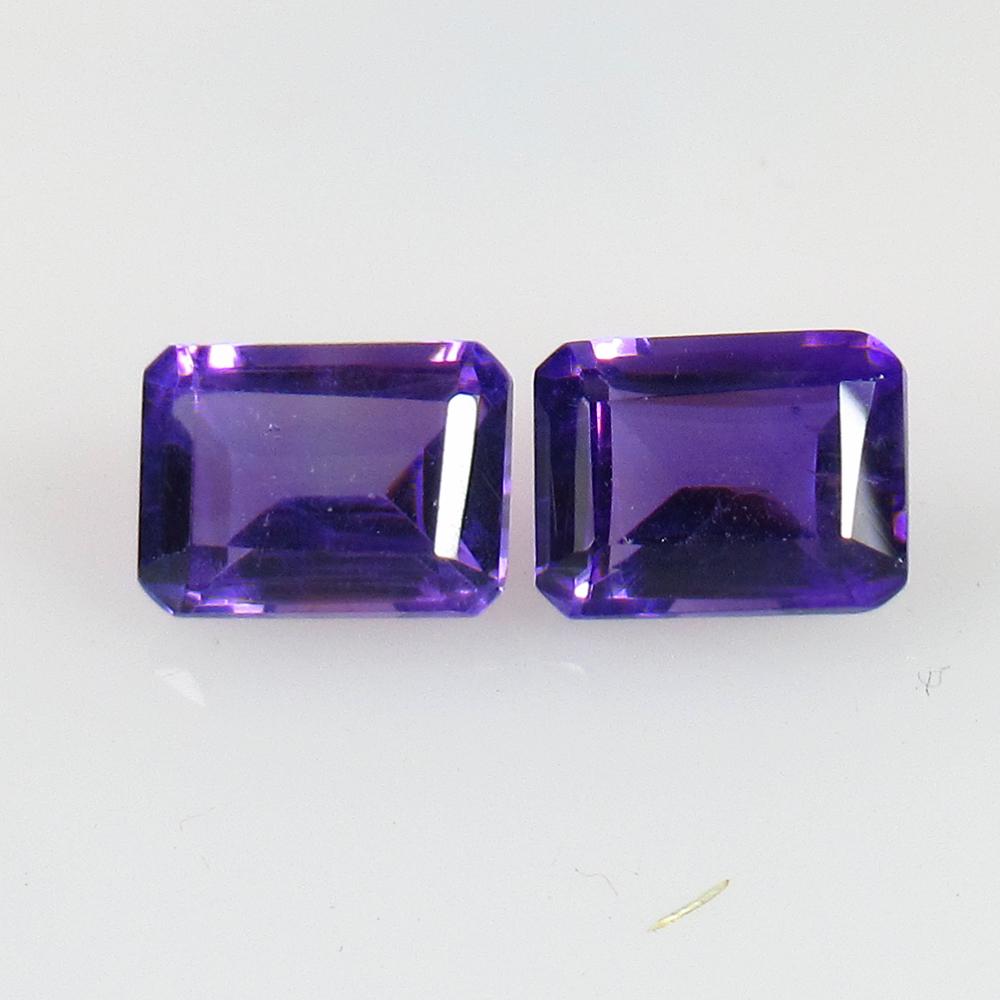 3.08 Ct Natural Purple Amethyst Octagon Pair (1 of 2)