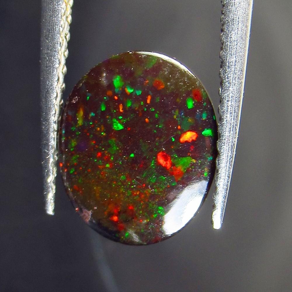 1.75 Ct Natural Ethiopian Black Fire Opal Oval Cab (1 of 2)