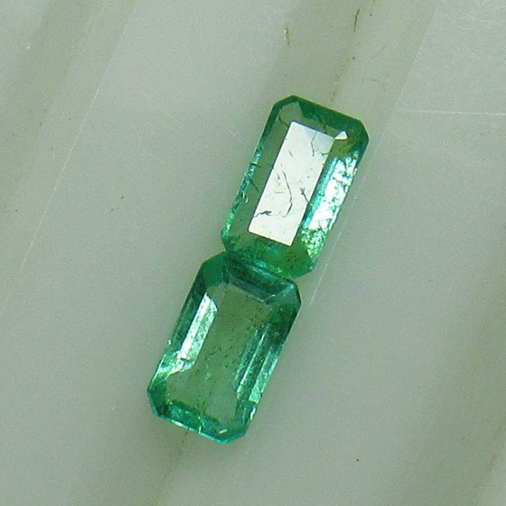 0.50 Ct Natural Zambian Emerald Octagon Pair (1 of 2)