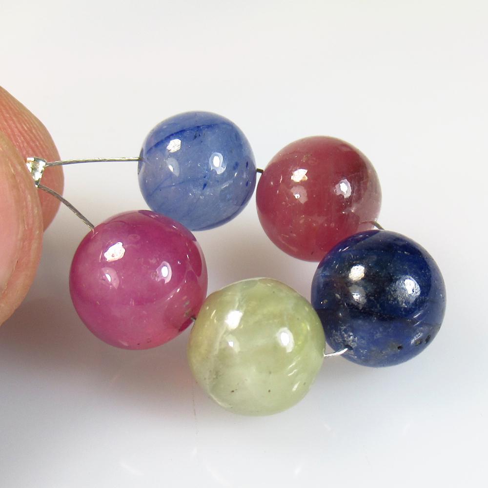 46.00 Ct Natural 5 Drilled Multicolor Sapphire Ball (1 of 2)