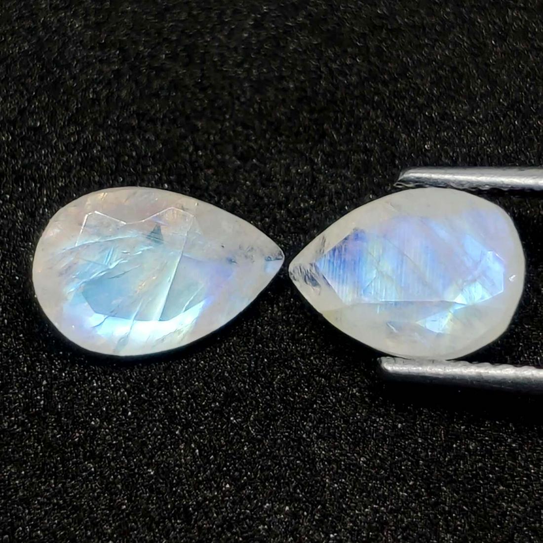 2.90 ct Natural White Rainbow Moonstone Pair (1 of 1)