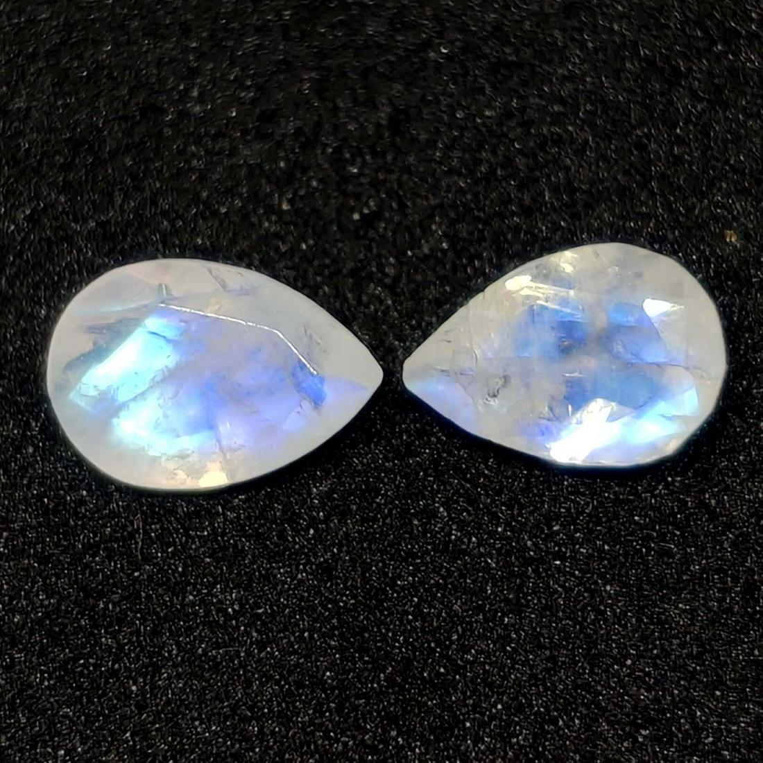 2.50 ct Natural White Rainbow Moonstone Pair (1 of 1)