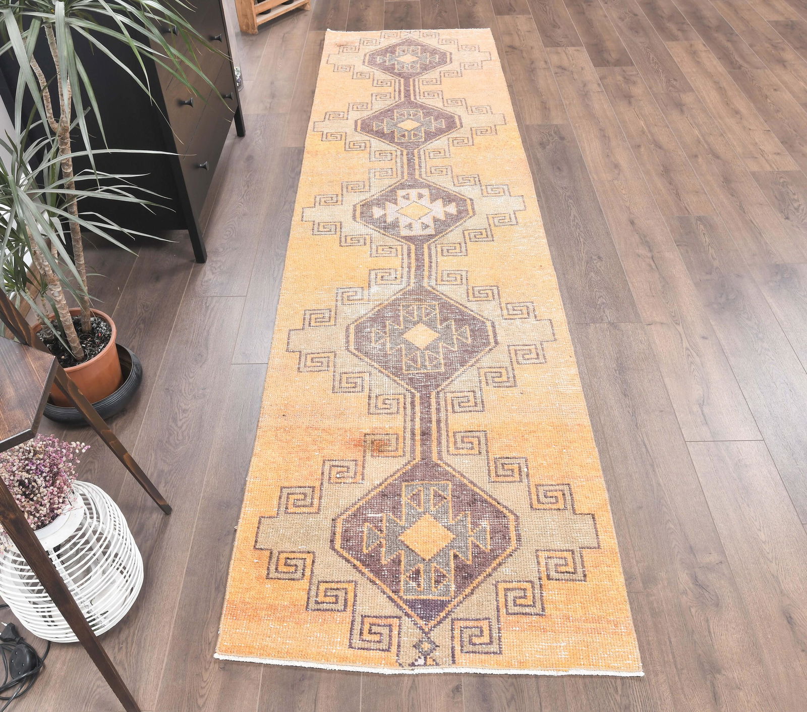 3x11 Vintage Turkish Oushak Runner, Handmade Wool (1 of 7)