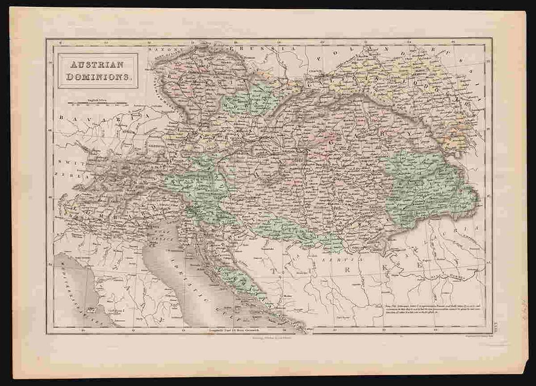 1849 Map of Austrian Dominions, A & C Black (1 of 5)