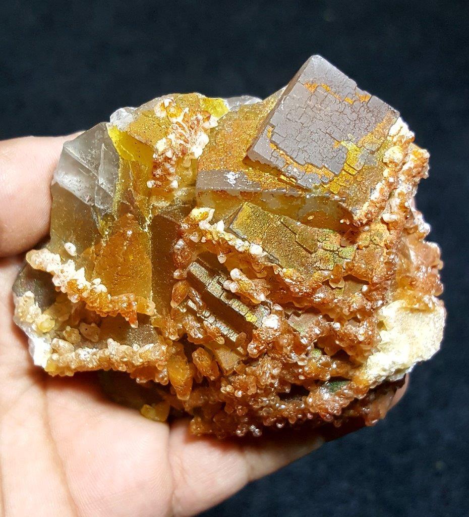 Rare Rainbow Fluorite With Calcite - 325 Grams - (1 of 5)