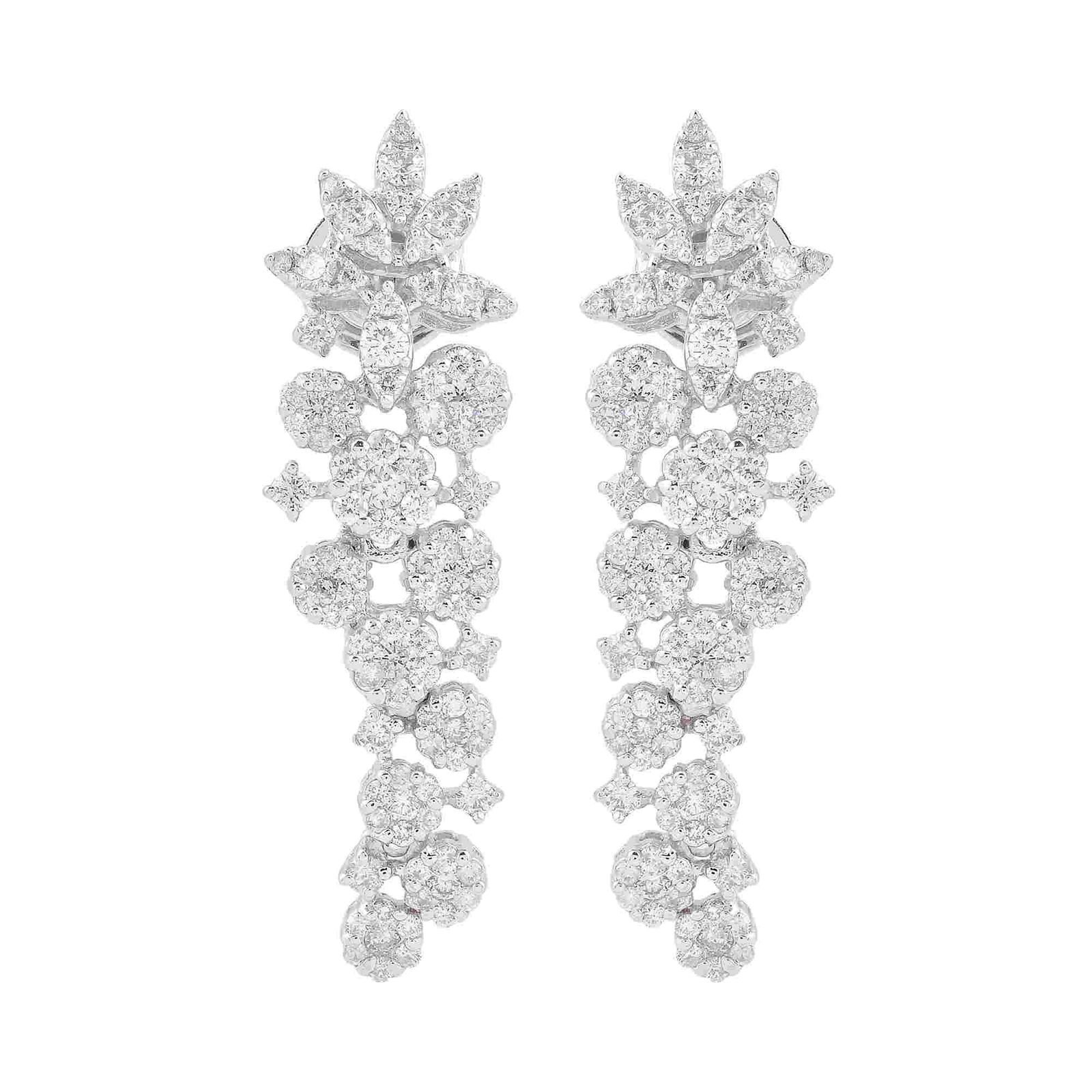 2.20 TCW Si/Hi Pave Diamond Earrings 18k White Gold (1 of 4)