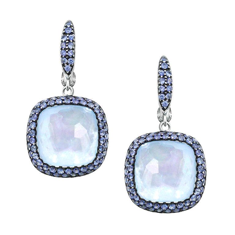 Diamond Purple Sapphire Topaz Mother of Pearl 18 Karat (1 of 4)