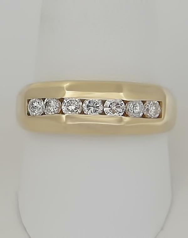 14k YELLOW GOLD 7 ROUND NATURAL 1/2ct DIAMOND WEDDING (1 of 11)