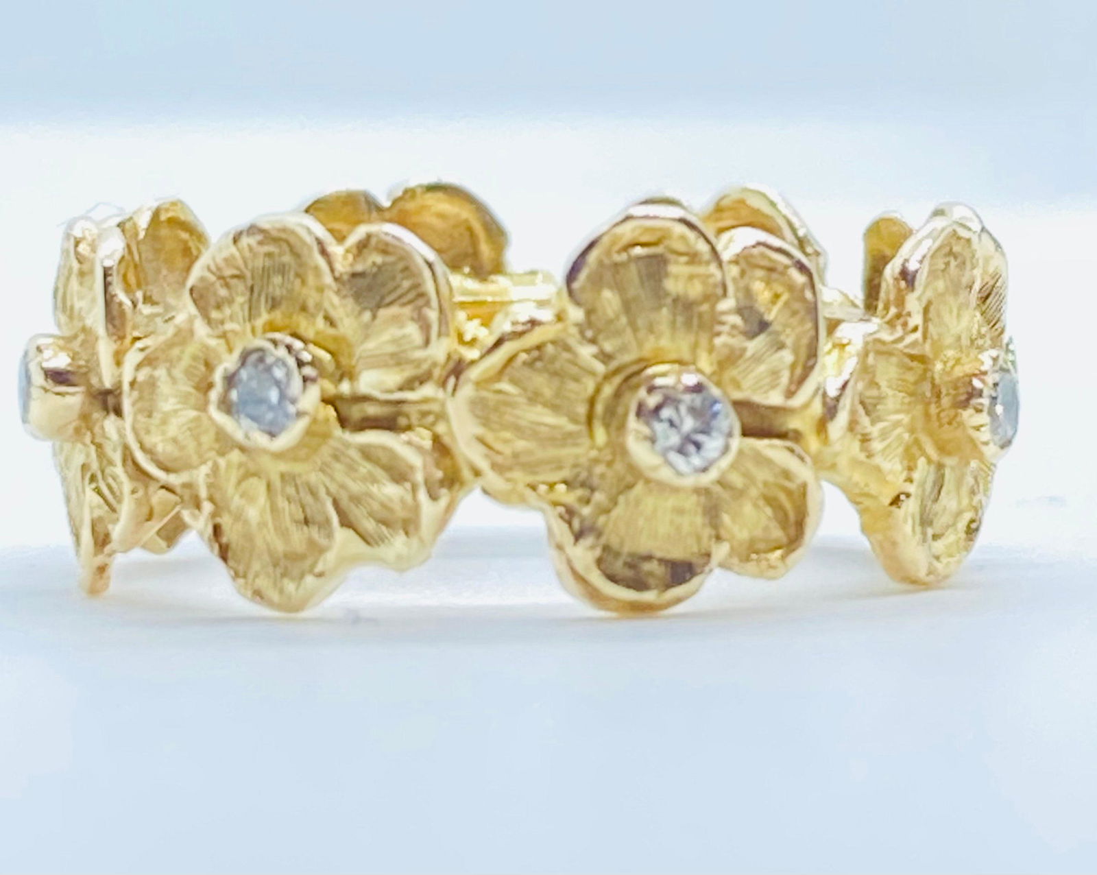 14k diamond floral wedding band (1 of 10)