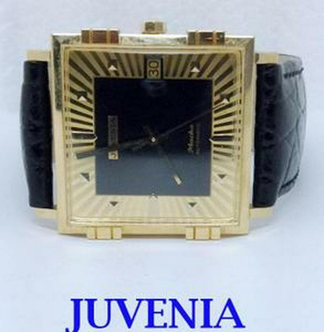 NEW 18K Gold JUVENIA MACHO Mens 25J AUTOMATIC Watch* 1: Description NEW 18K Gold JUVENIA MACHO Mens 25J AUTOMATIC Watch* 1 Year Store Warranty New Old Stock Solid 18k JUVENIA MACHO 25J Menâ€™s Automatic watch . .This Menâ€™sJuvenia watch is Swiss